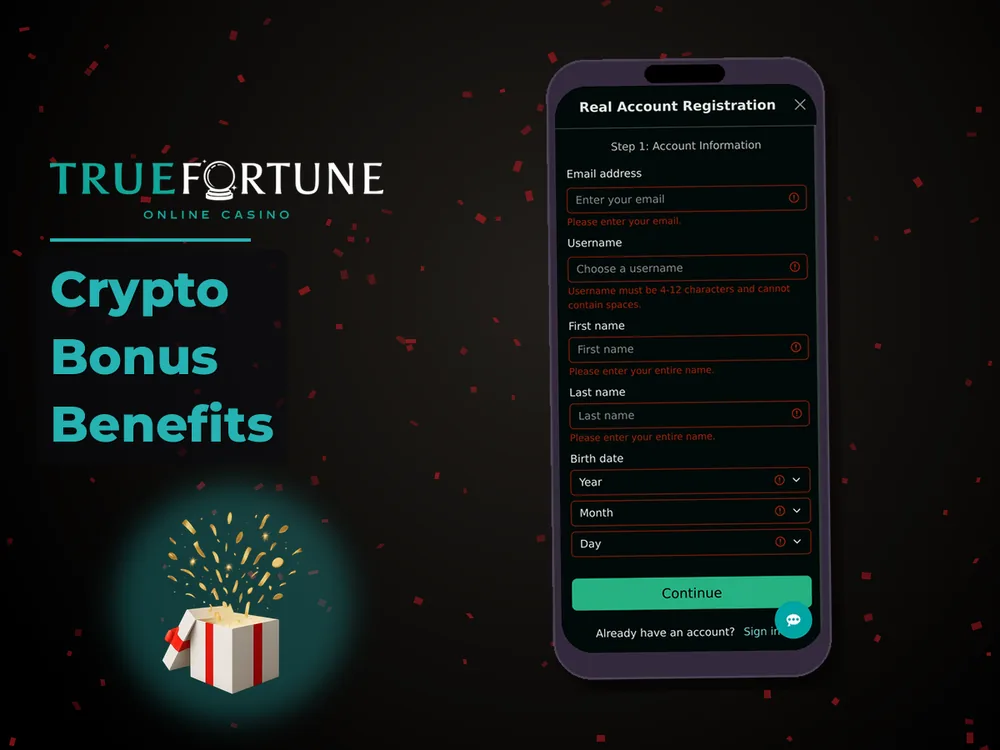 True Fortune casino - Crypto Bonus Benefits