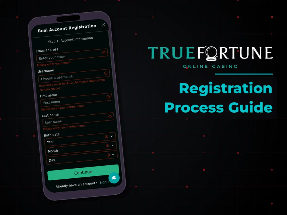 True Fortune casino - Registration Process Guide