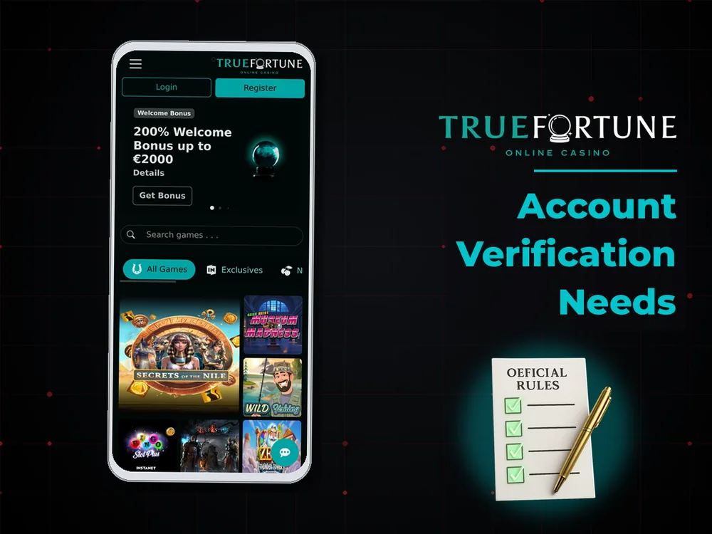 True Fortune casino - Account Verification Needs