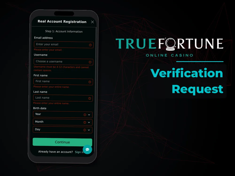 True Fortune casino - Verification Request