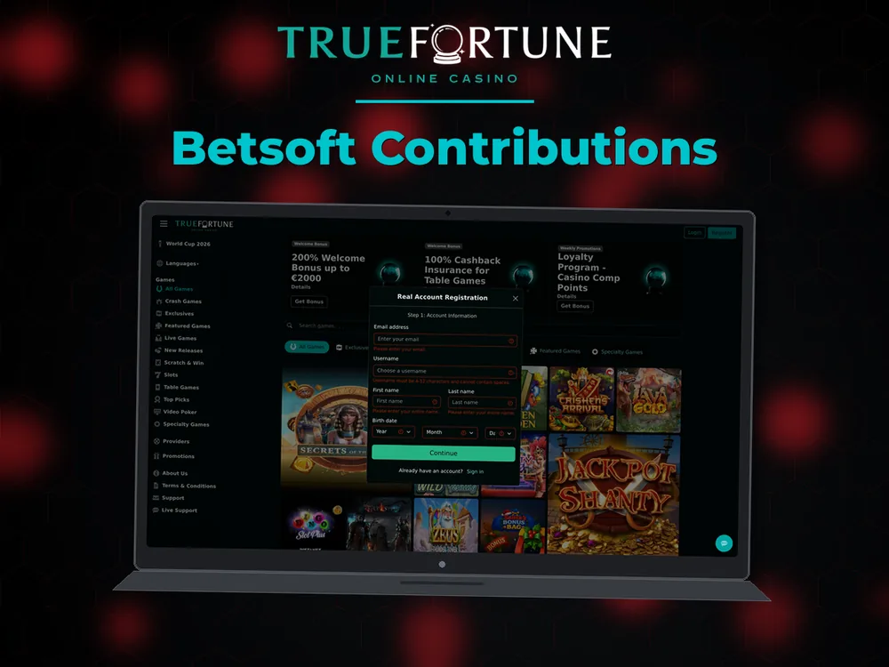 True Fortune casino - Betsoft Contributions